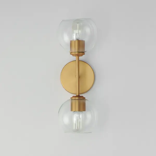 Knox Two Light Wall Sconce in Natural Aged Brass - Image 2