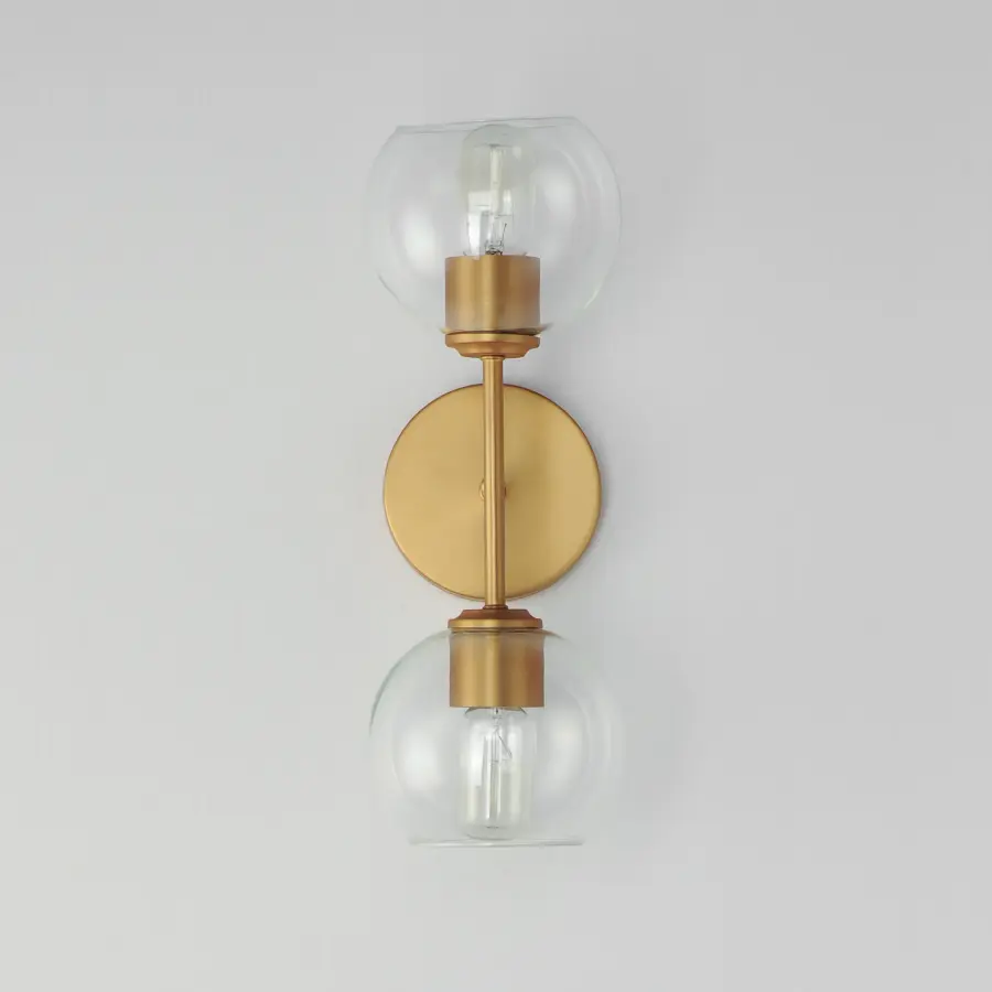 Knox Two Light Wall Sconce in Natural Aged Brass - Image 2