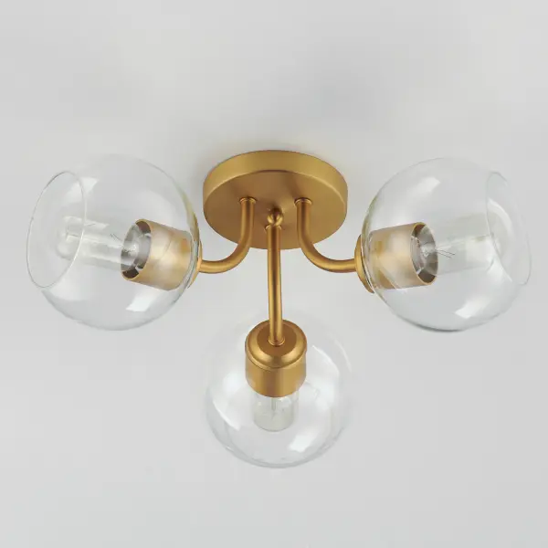 Knox Three Light Semi-Flush Mount in Natural Aged Brass - Image 3