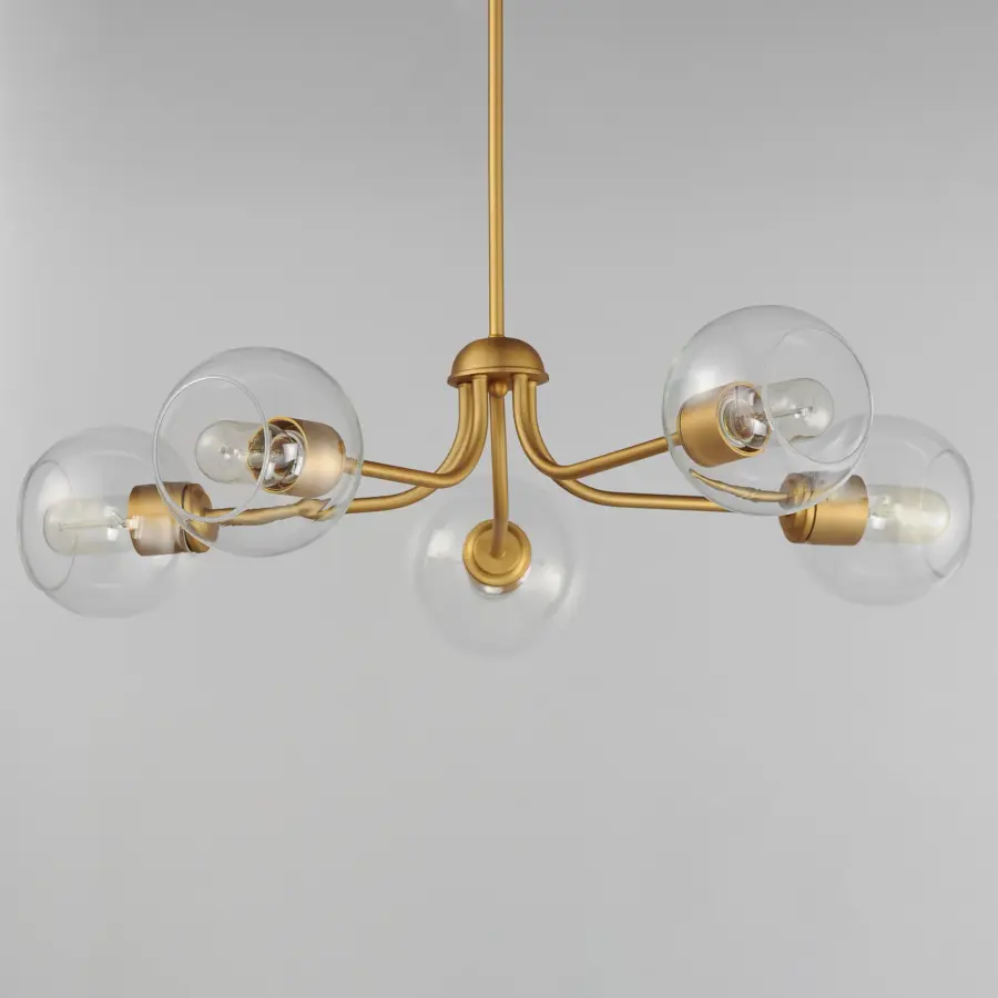 Knox Five Light Chandelier in Natural Aged Brass - Image 2