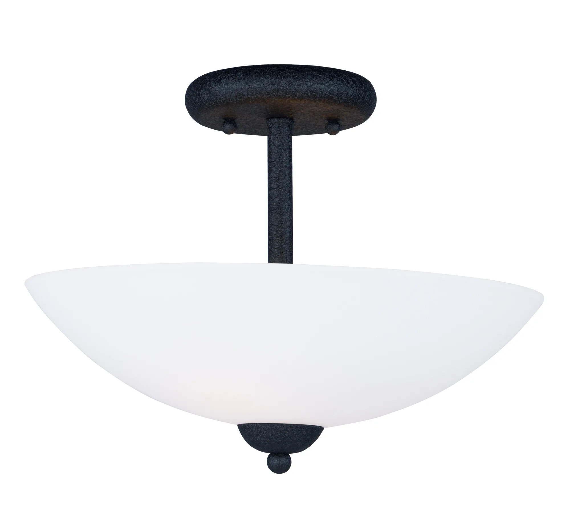 Taylor Two Light Semi-Flush Mount in Textured Black