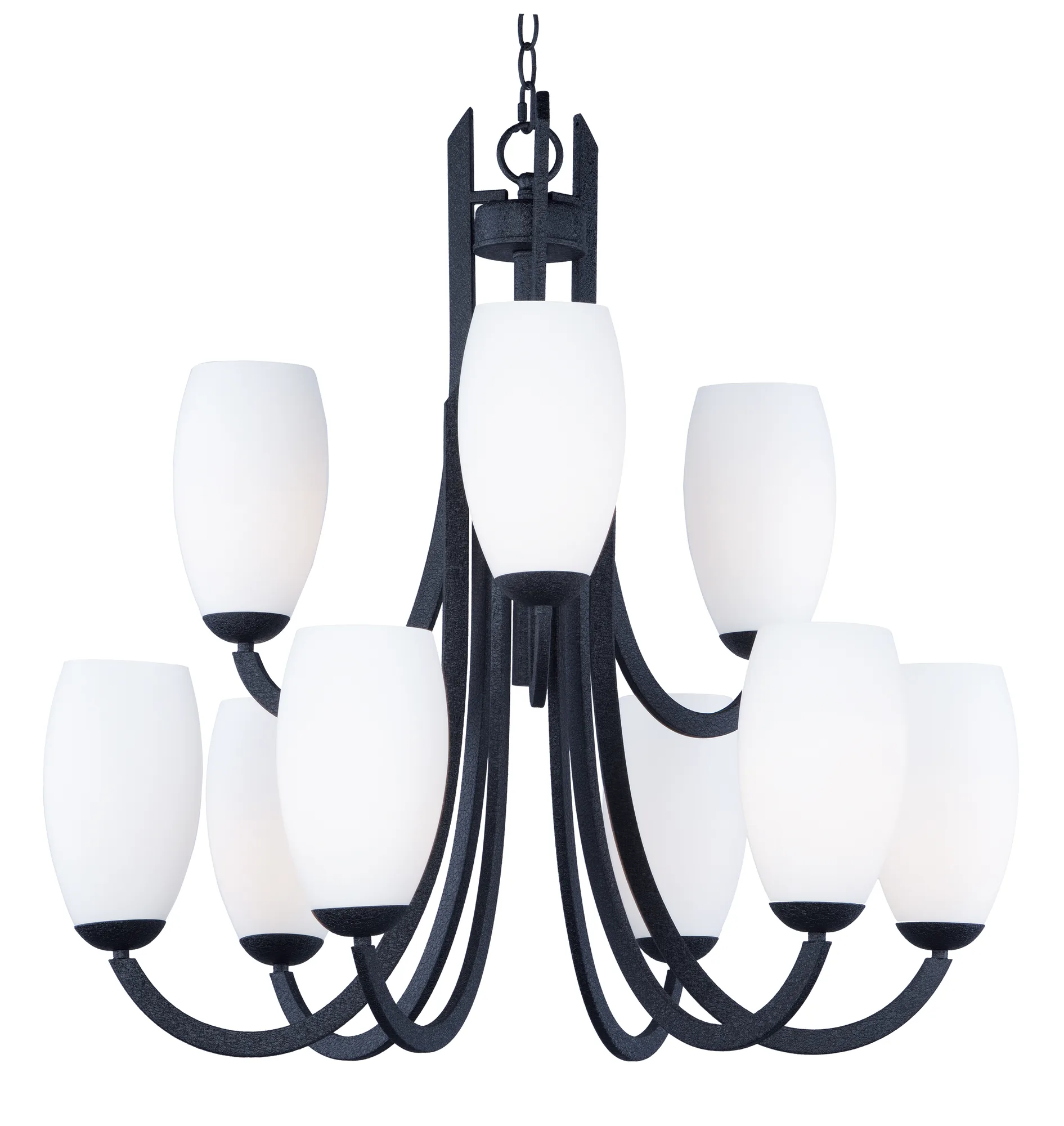 Taylor Nine Light Chandelier in Textured Black