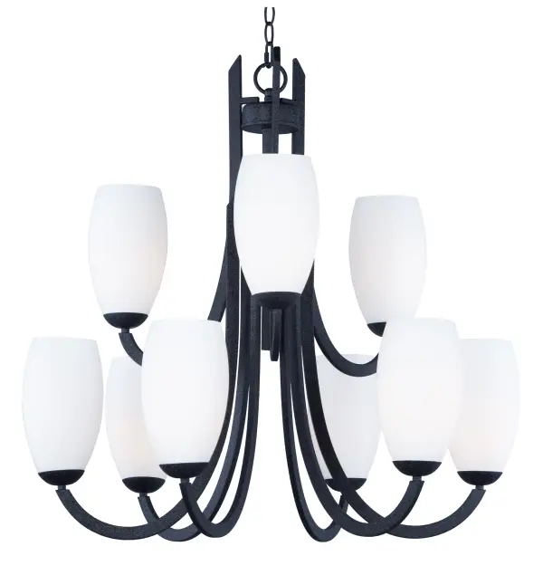 Taylor 9-Light Chandelier in Textured Black - Image 1