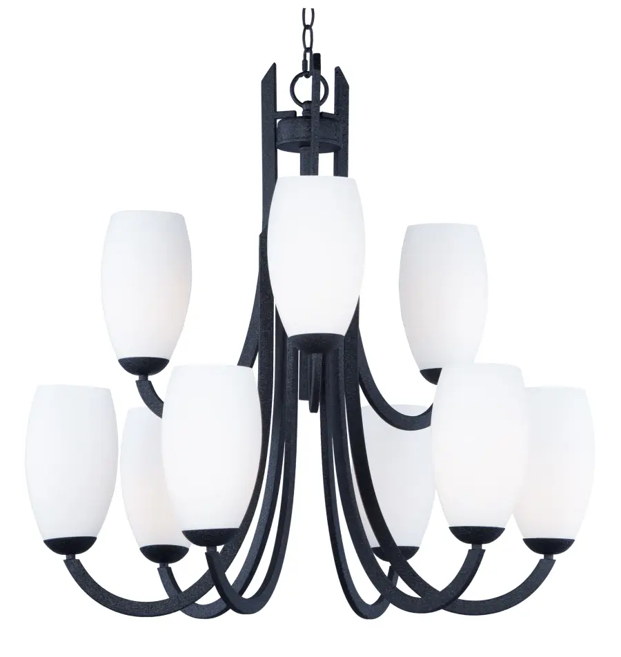 Taylor 9-Light Chandelier in Textured Black - Image 1