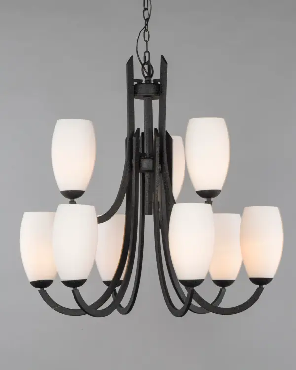 Taylor 9-Light Chandelier in Textured Black - Image 3