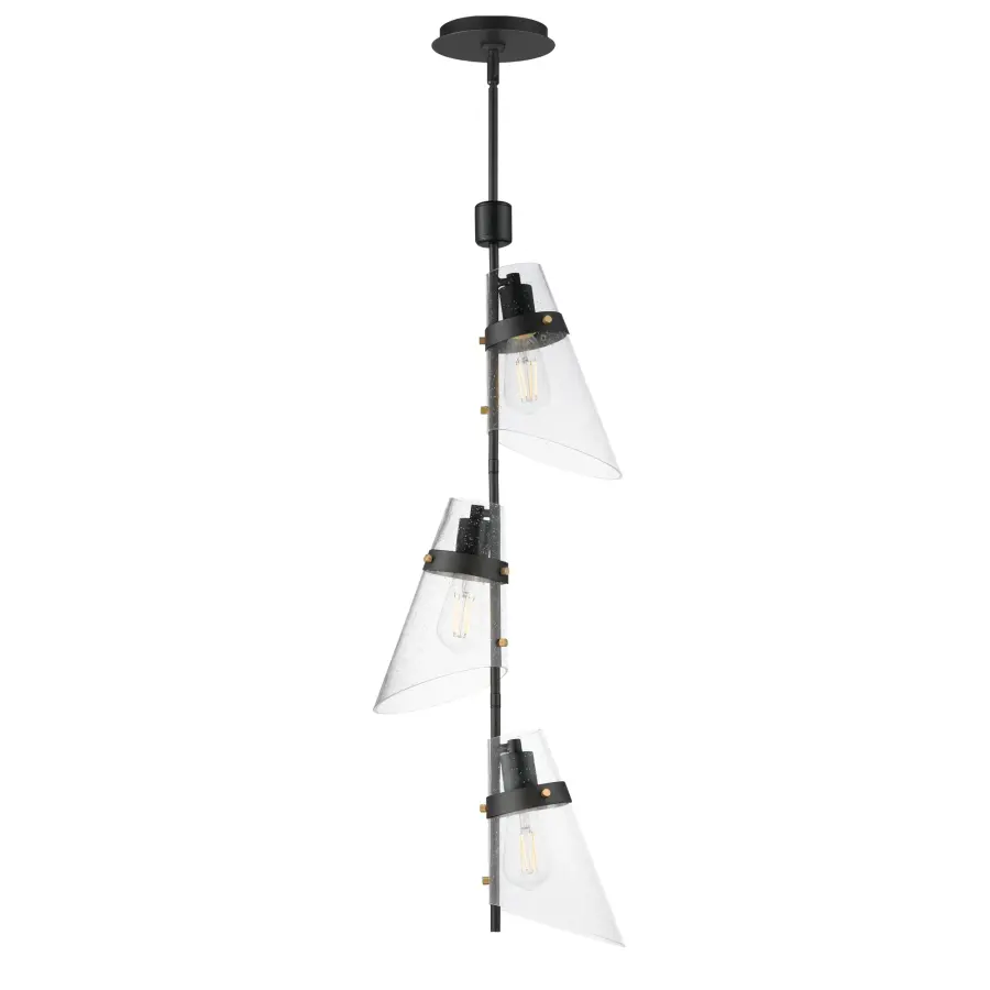 Finch Three Light Pendant in Dark Bronze/Antique Brass - Image 1