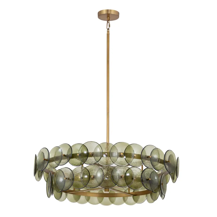 Loren Six Light Chandelier in Weathered Brass - Image 2