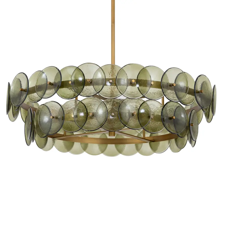 Loren Six Light Chandelier in Weathered Brass - Image 3