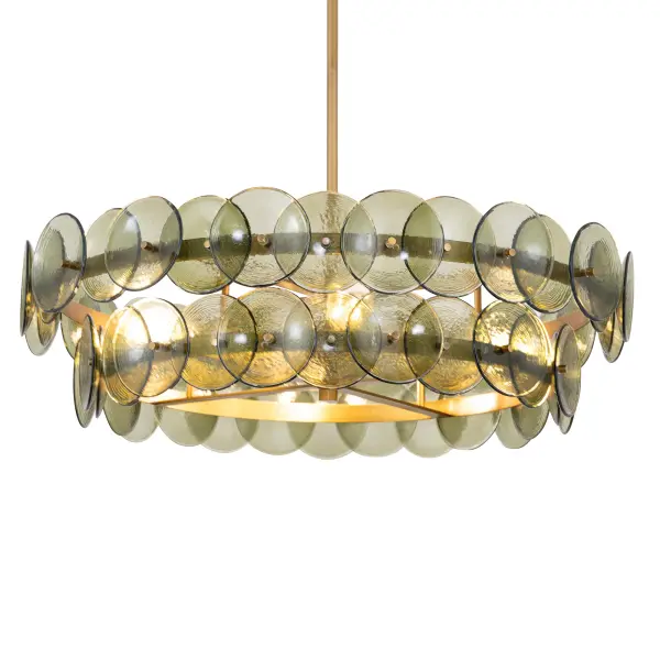 Loren Six Light Chandelier in Weathered Brass - Image 4