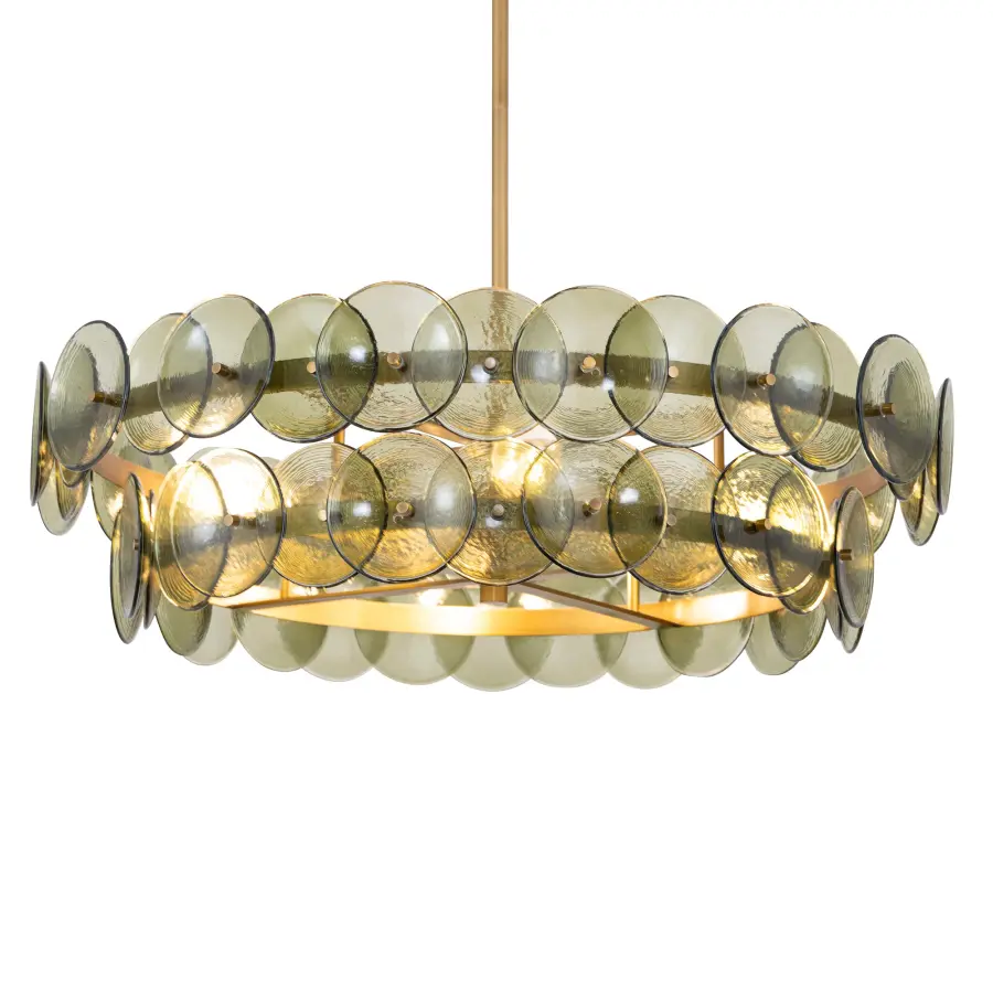 Loren Six Light Chandelier in Weathered Brass - Image 4