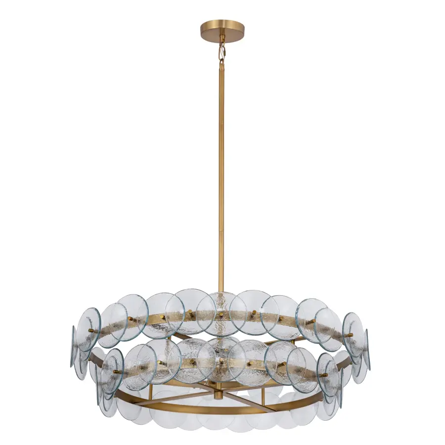 Loren Six Light Chandelier in Weathered Brass - Image 2