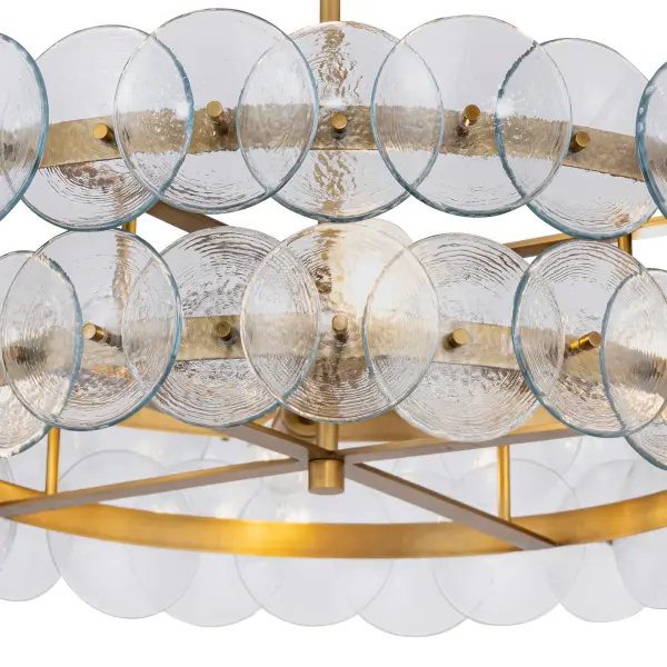 Loren Six Light Chandelier in Weathered Brass - Image 3