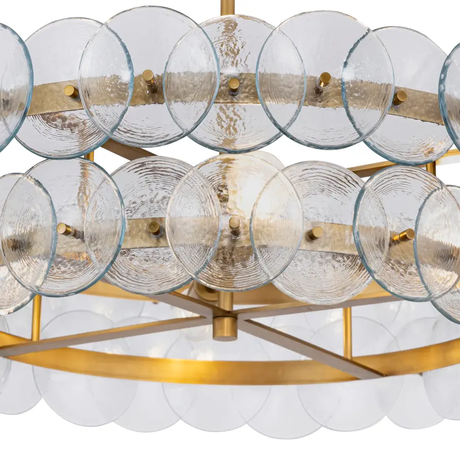 Loren Six Light Chandelier in Weathered Brass - Image 3