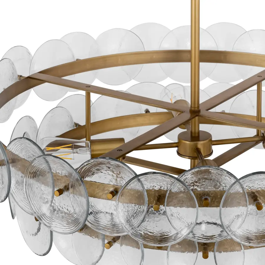 Loren Six Light Chandelier in Weathered Brass - Image 4