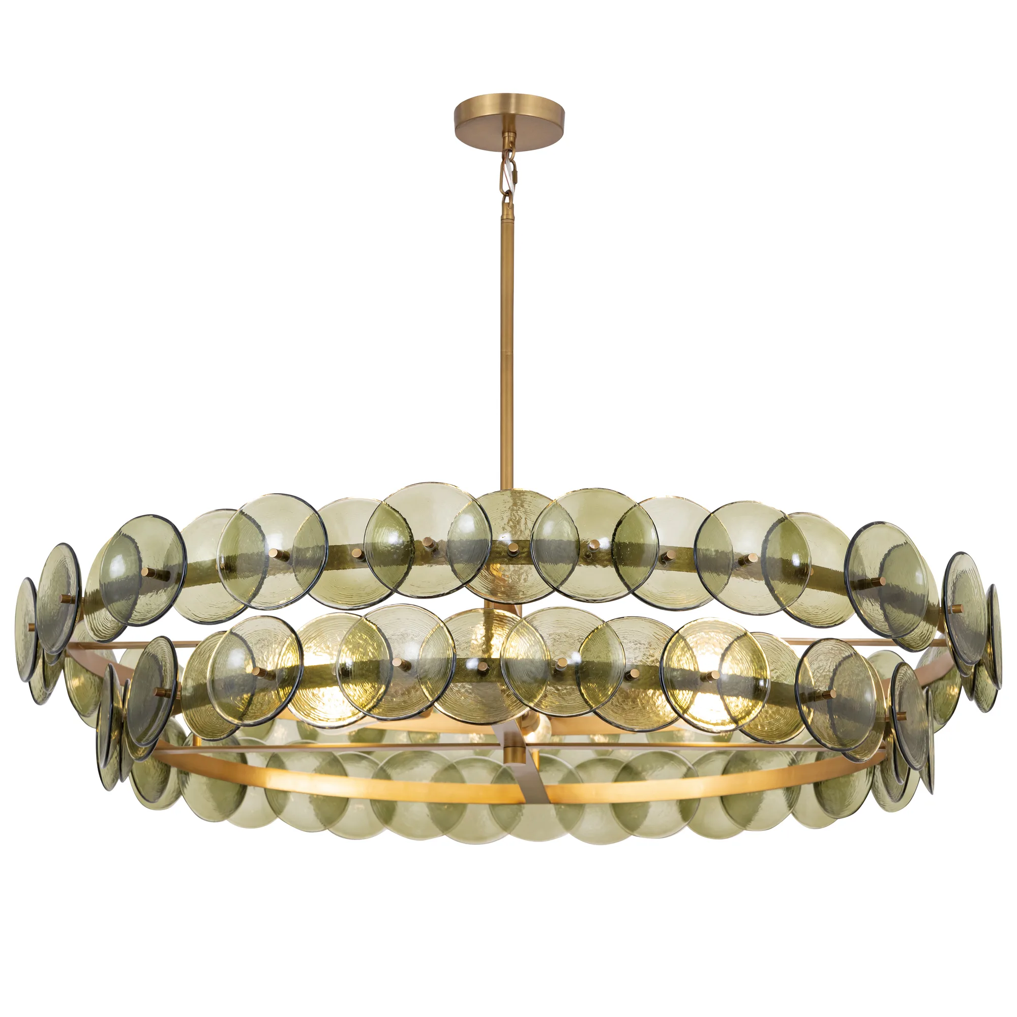 Loren Eight Light Chandelier in Weathered Brass
