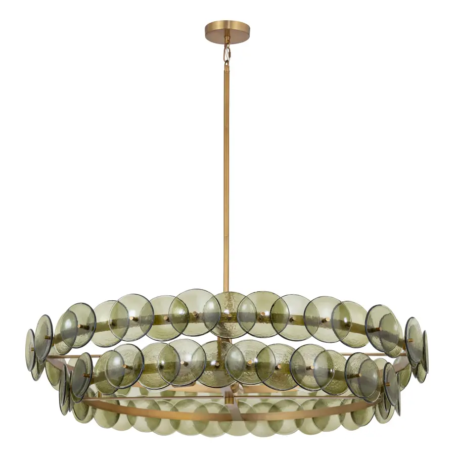 Loren Eight Light Chandelier in Weathered Brass - Image 2