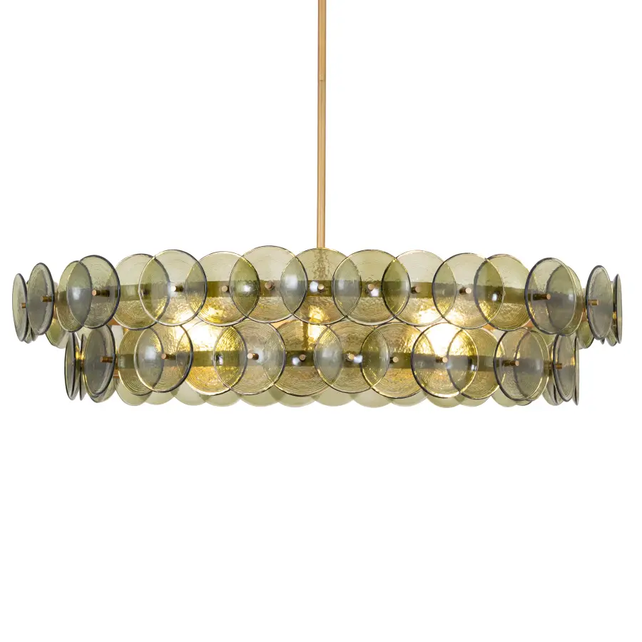 Loren Eight Light Chandelier in Weathered Brass - Image 3