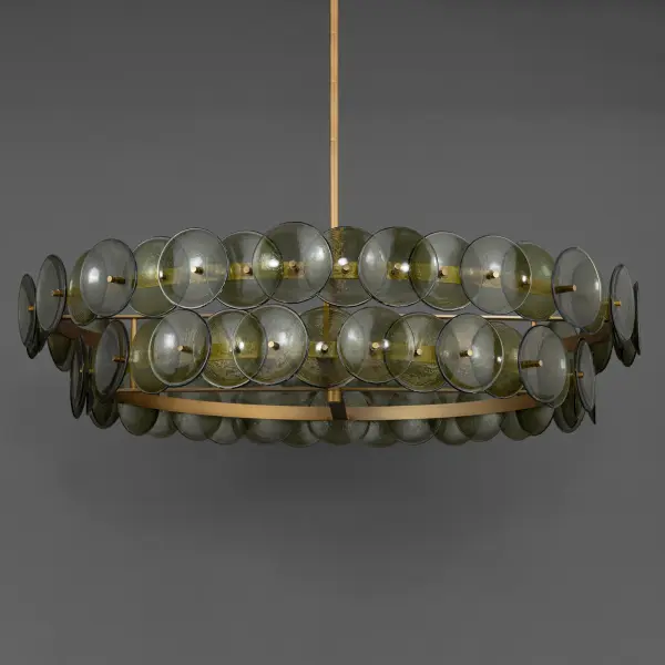 Loren Eight Light Chandelier in Weathered Brass - Image 4