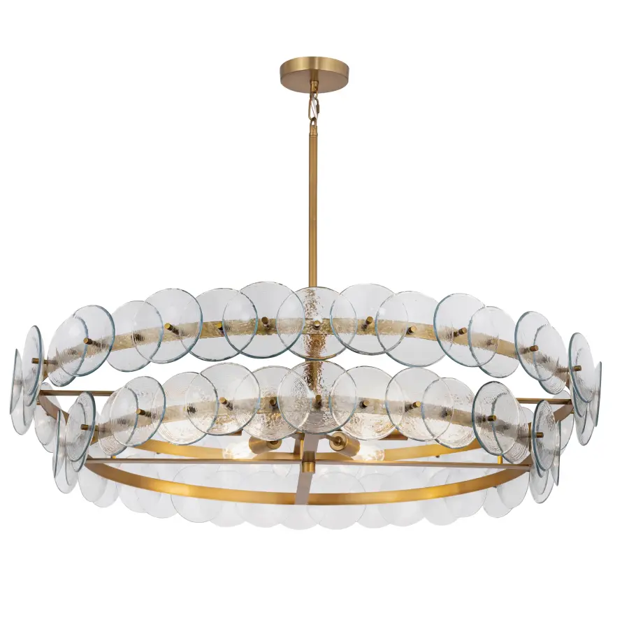 Loren 8-Light Linear Chandelier in Weathered Brass - Image 1