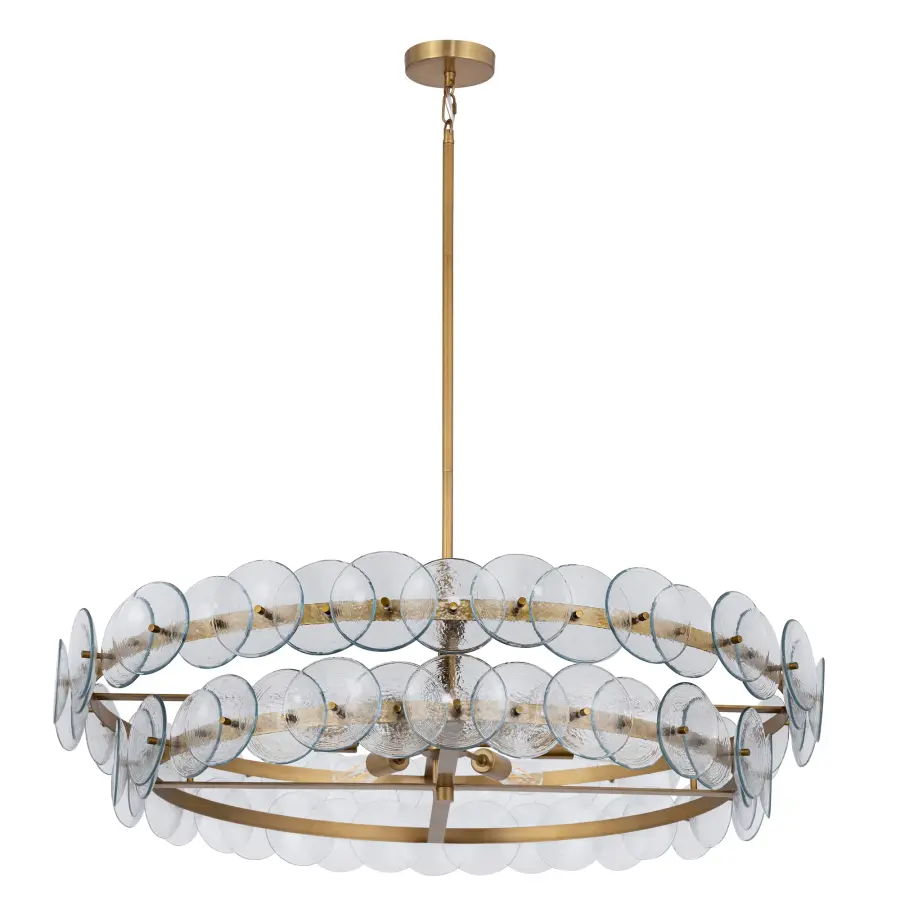 Loren 8-Light Linear Chandelier in Weathered Brass - Image 2