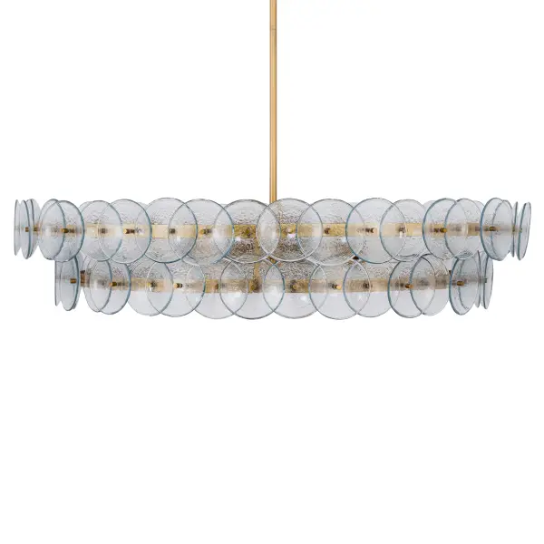 Loren 8-Light Linear Chandelier in Weathered Brass - Image 3