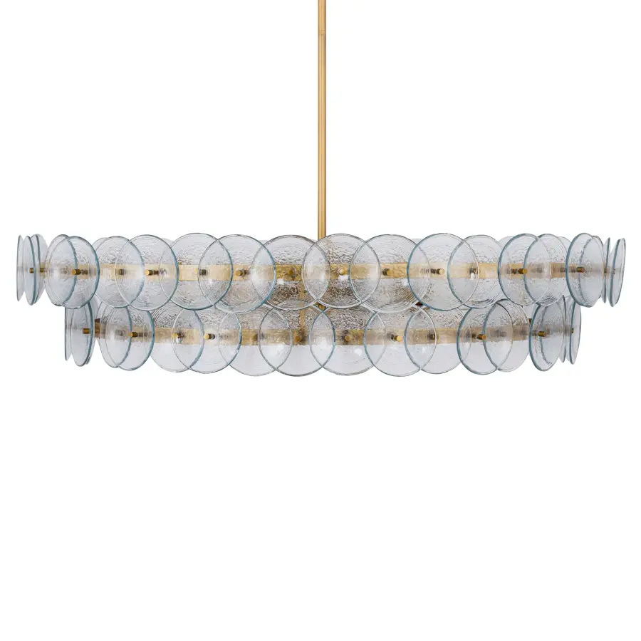 Loren 8-Light Linear Chandelier in Weathered Brass - Image 3