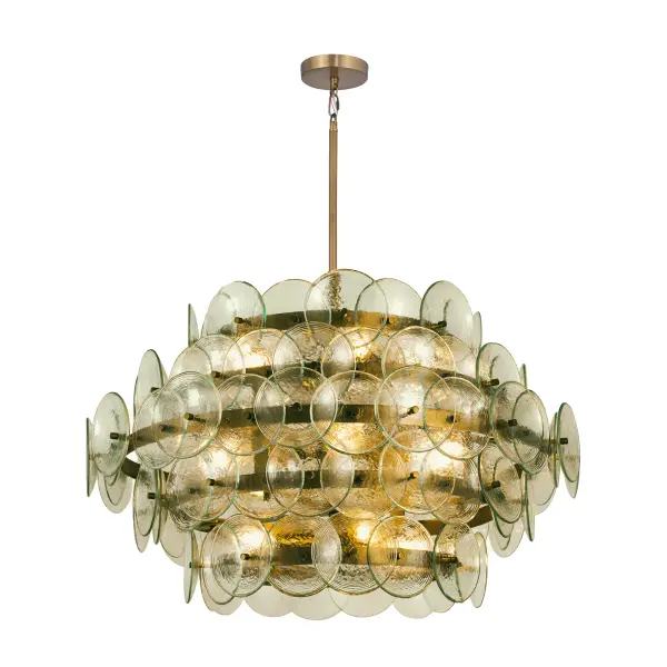 Loren 12-Light Chandelier in Weathered Brass