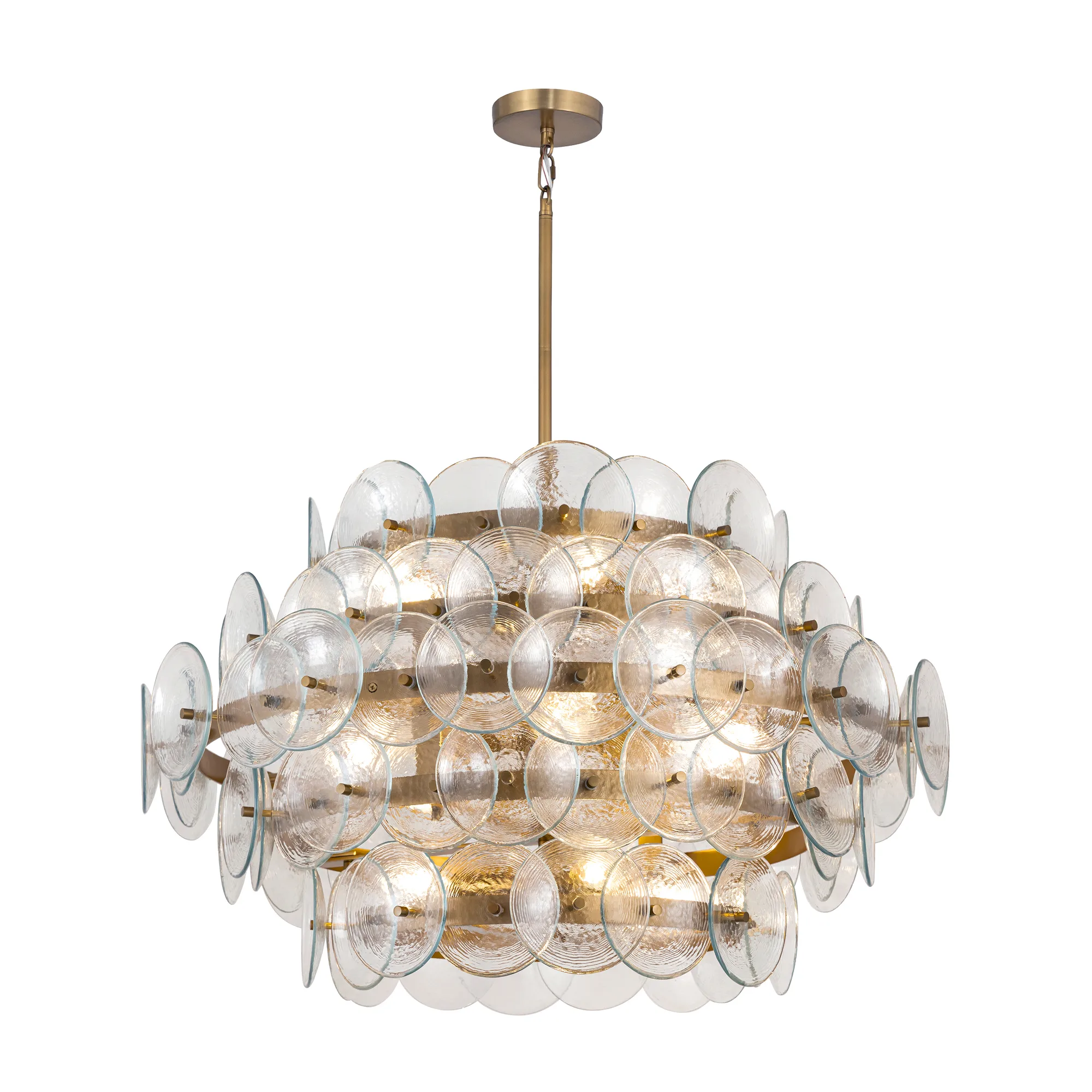 Loren 12 Light Chandelier in Weathered Brass