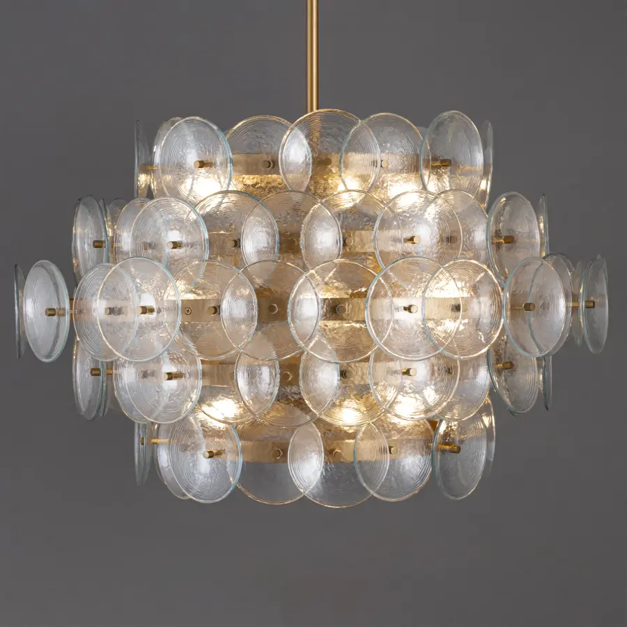 Loren 12-Light Chandelier in Weathered Brass - Image 2