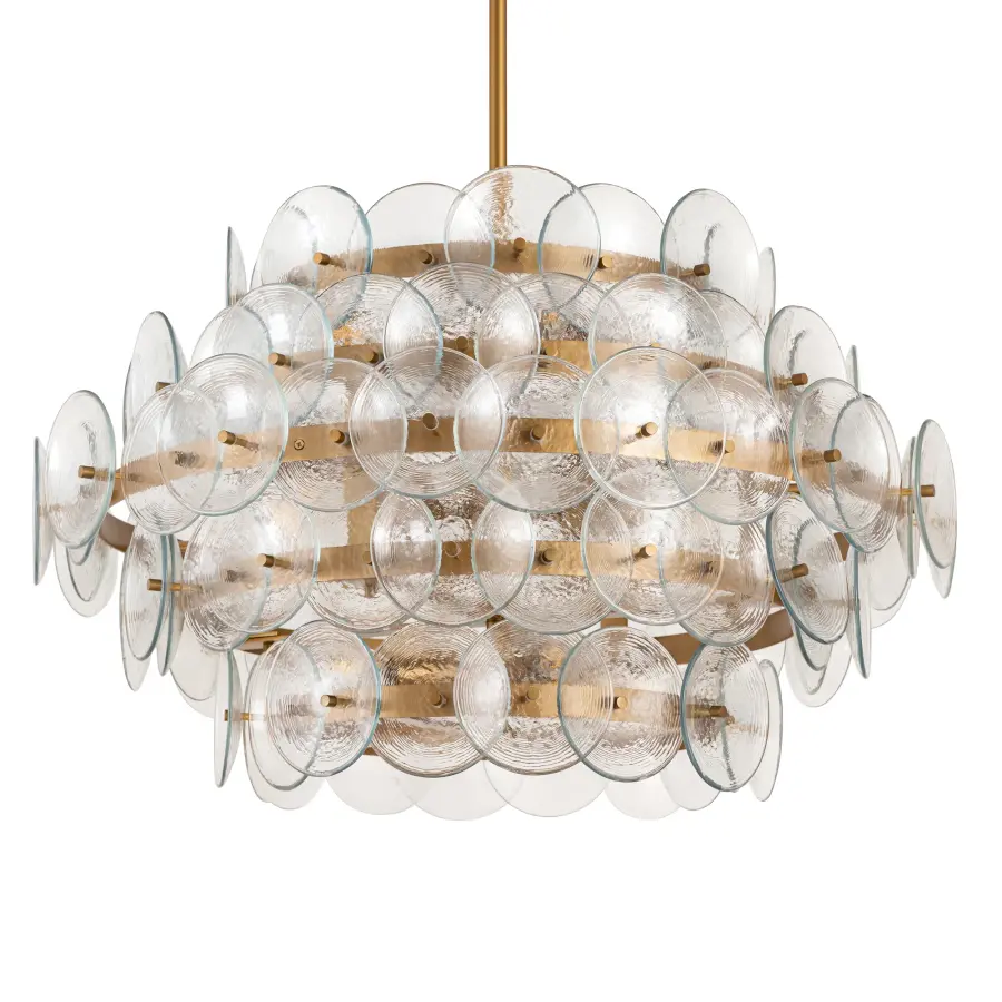 Loren 12-Light Chandelier in Weathered Brass - Image 3