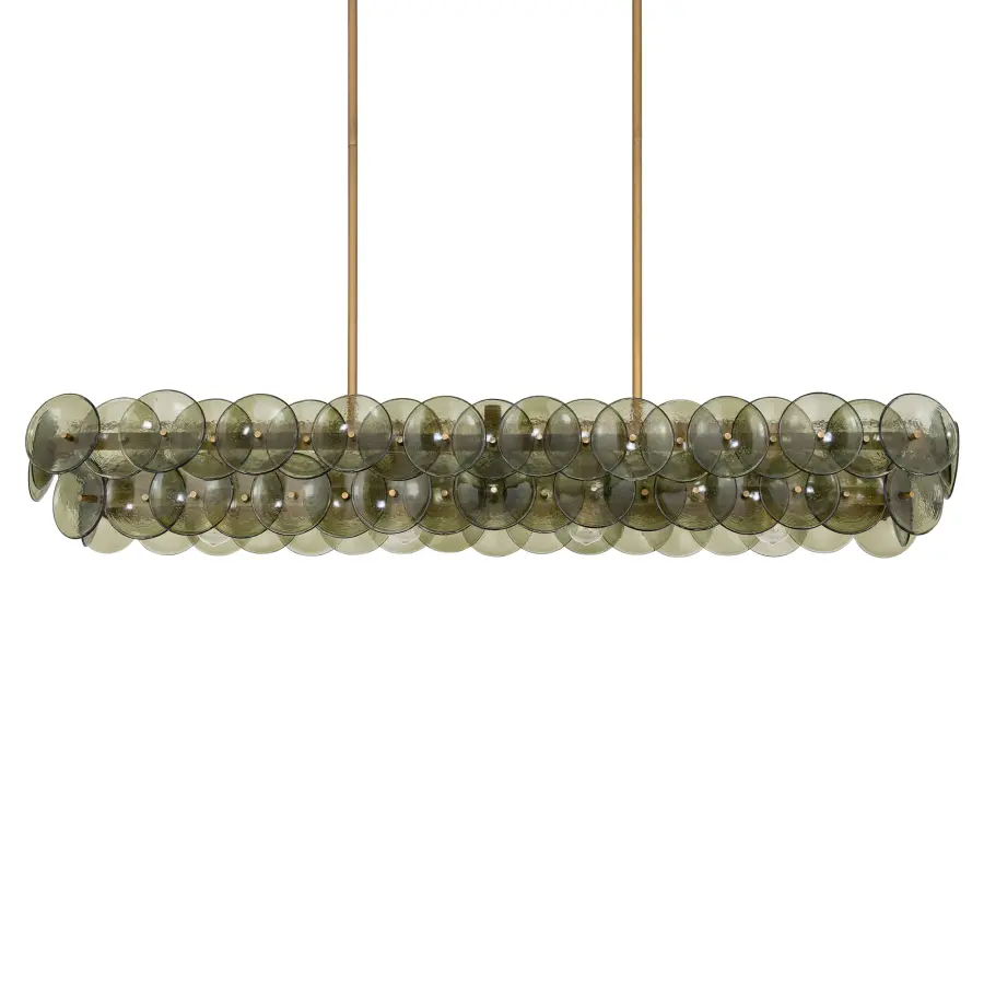 Loren Five Light Linear Chandelier in Weathered Brass - Image 2