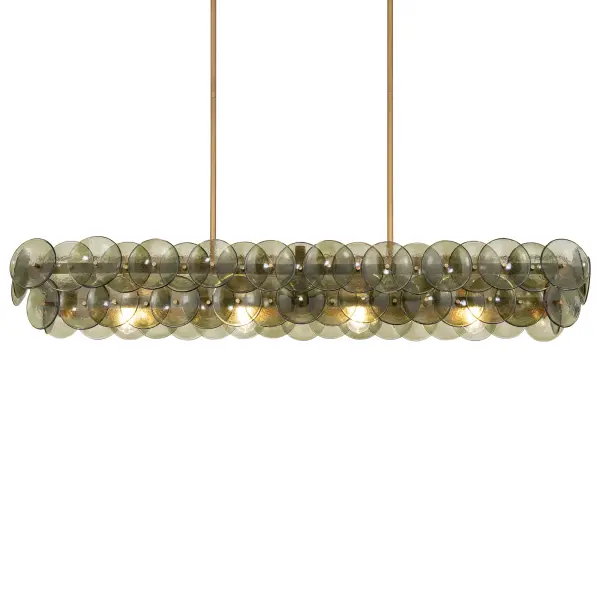 Loren Five Light Linear Chandelier in Weathered Brass - Image 3