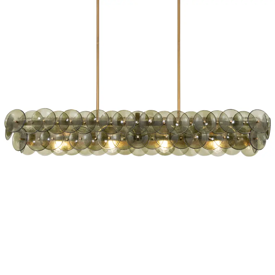Loren Five Light Linear Chandelier in Weathered Brass - Image 3