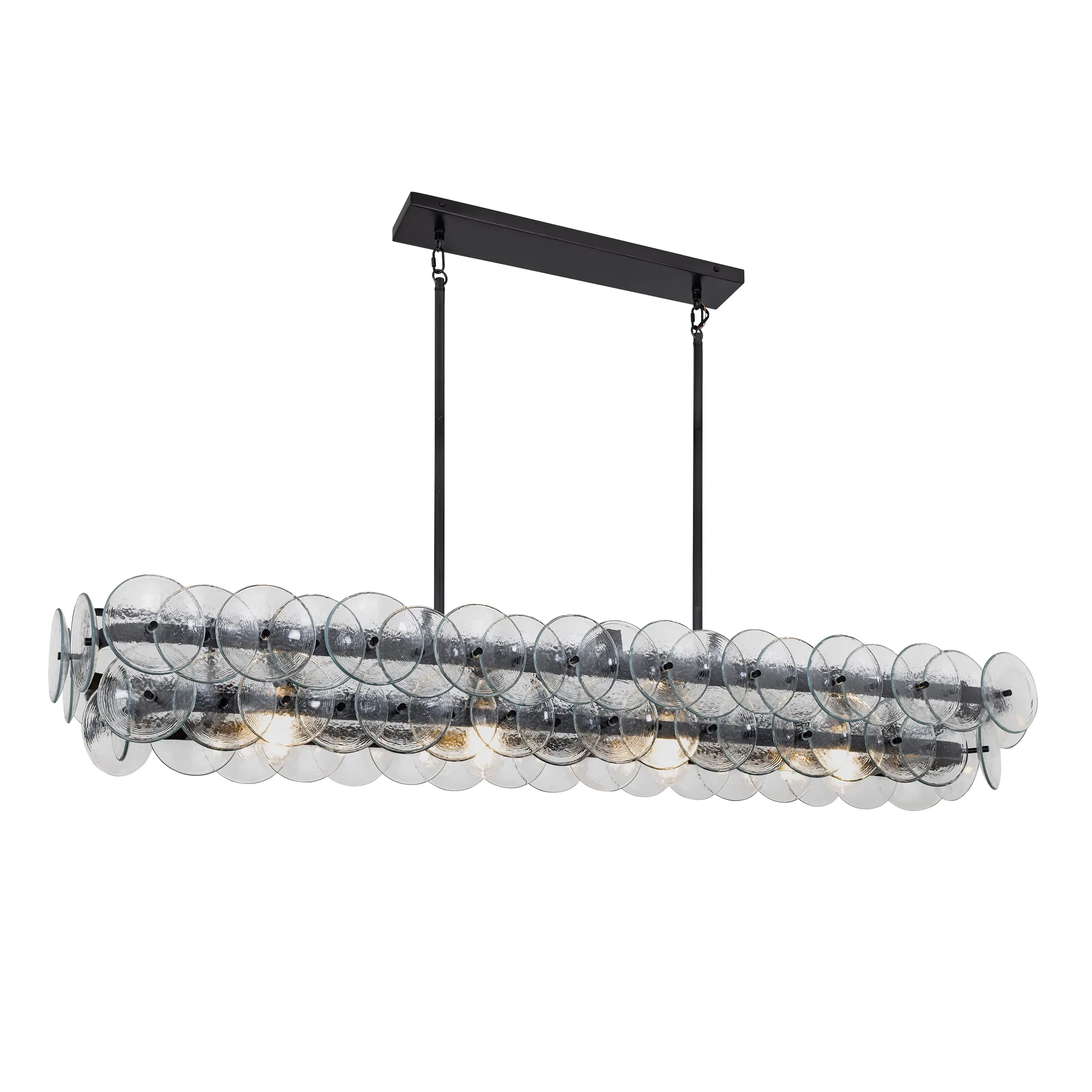 Loren Five Light Linear Chandelier in Gunmetal