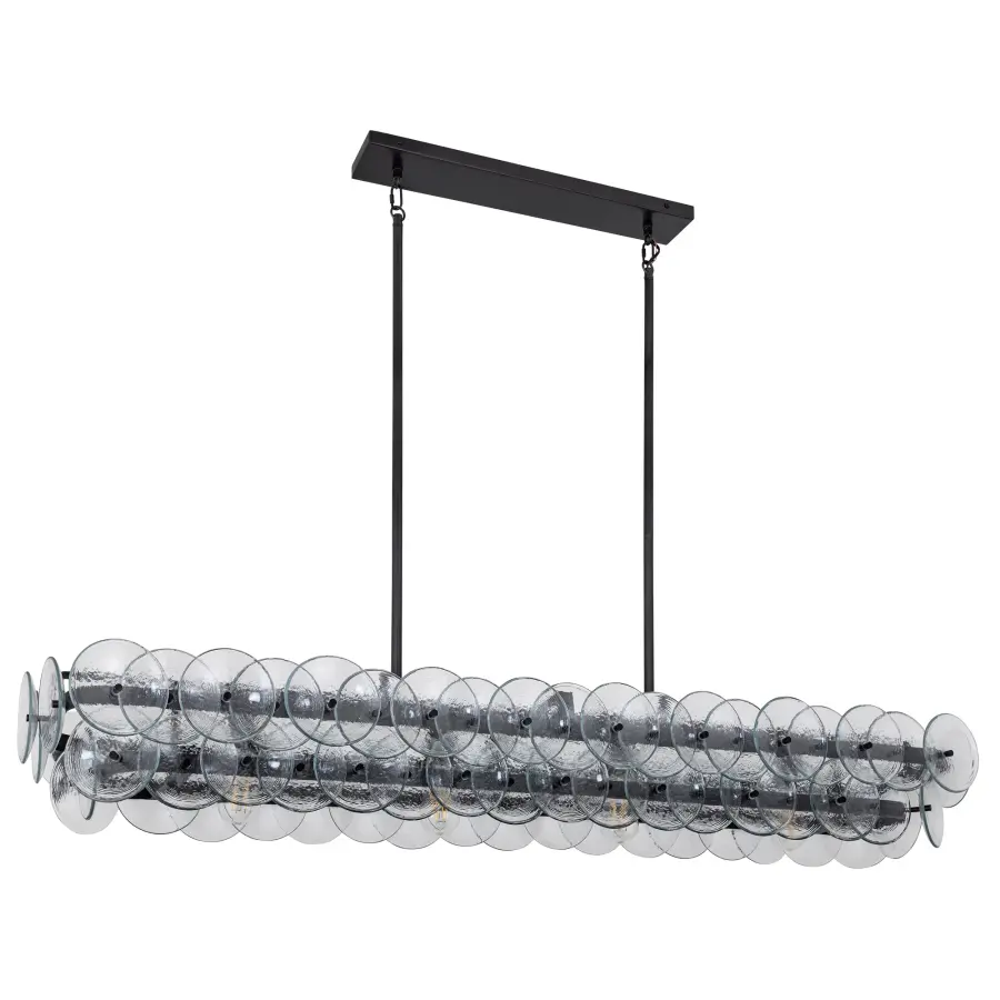 Loren Five Light Linear Chandelier in Gunmetal - Image 4