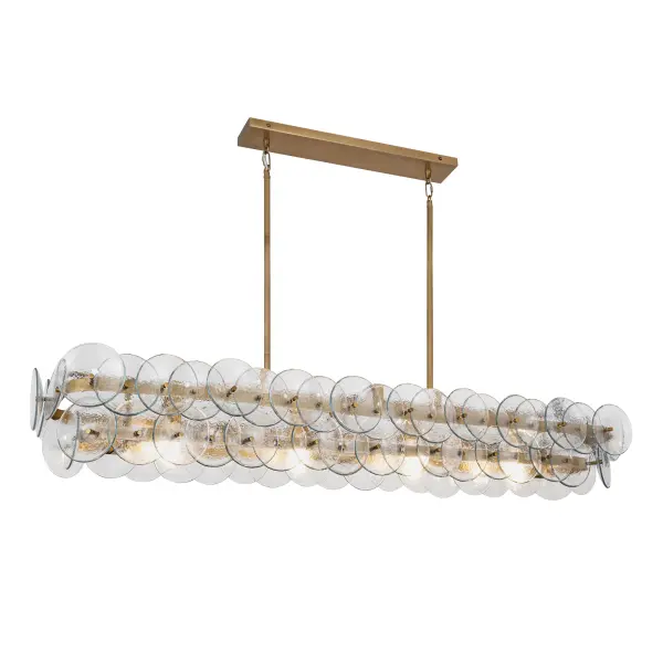 Loren Five Light Linear Chandelier in Weathered Brass - Image 1