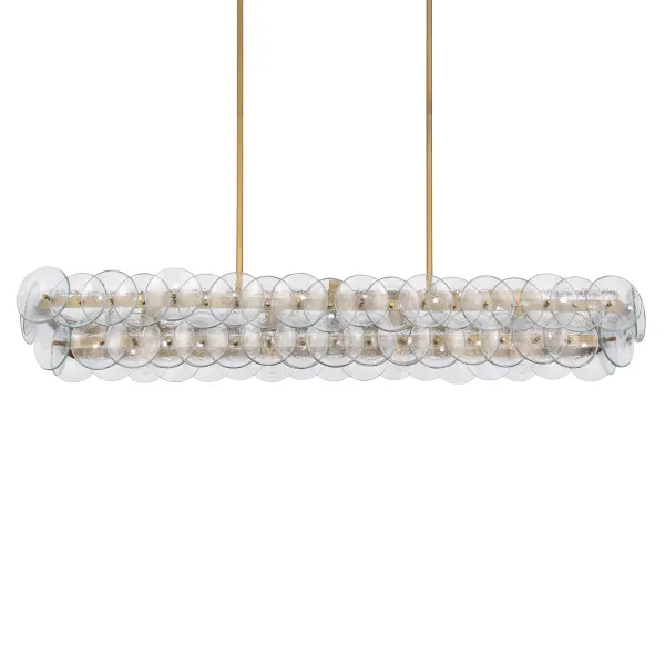 Loren Five Light Linear Chandelier in Weathered Brass - Image 2