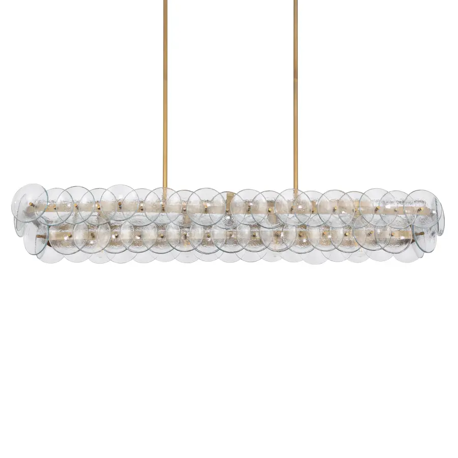 Loren Five Light Linear Chandelier in Weathered Brass - Image 2
