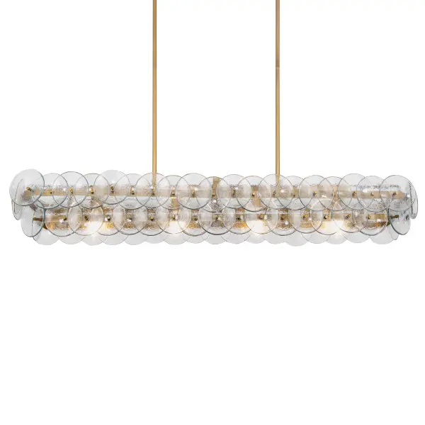 Loren Five Light Linear Chandelier in Weathered Brass - Image 3