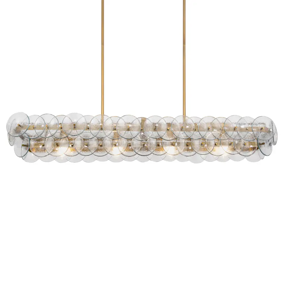 Loren Five Light Linear Chandelier in Weathered Brass - Image 3