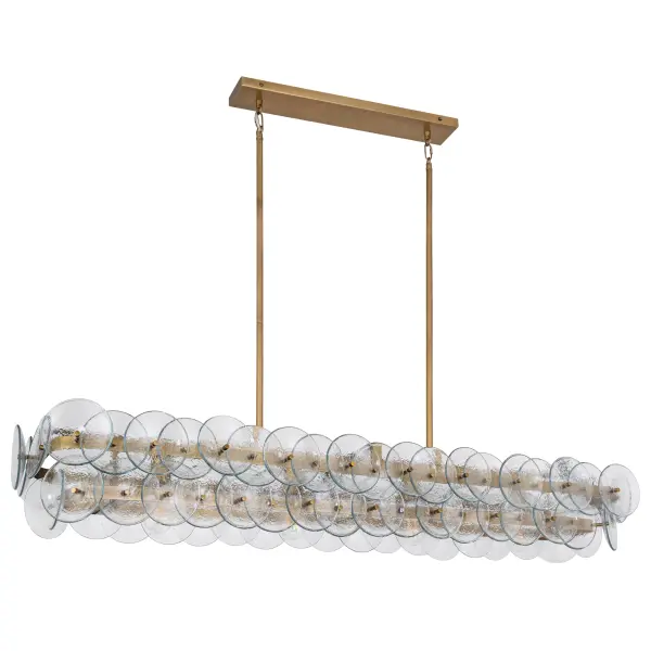 Loren Five Light Linear Chandelier in Weathered Brass - Image 4