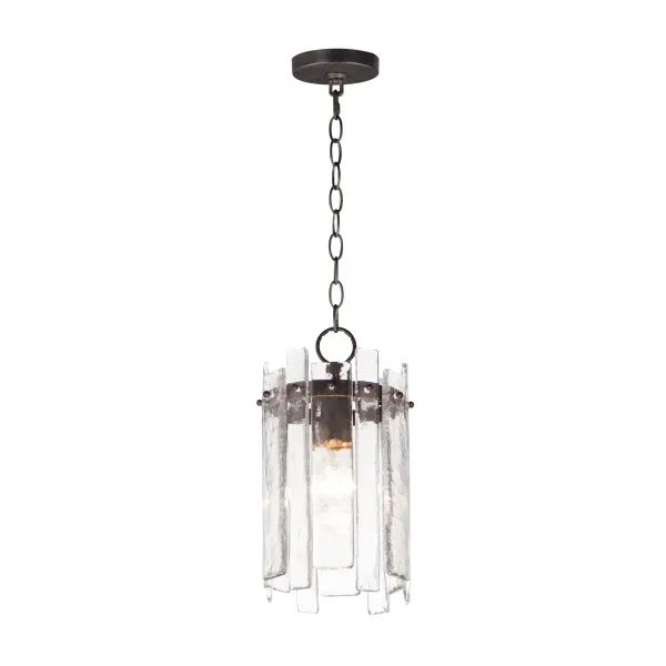Gracefully flowing molten glass panels with uniquely organic aesthetic encircle rings of rich Darkened Bronze metal or hand-applied Gold Leaf. This refined interpretation of tiered glass pendants exudes warmth and elegance, effortlessly blending a moody ambiance with timeless contemporary charm. Available in a variety of pendant configurations as well as coordinating wall sconce and semi-flush mount.