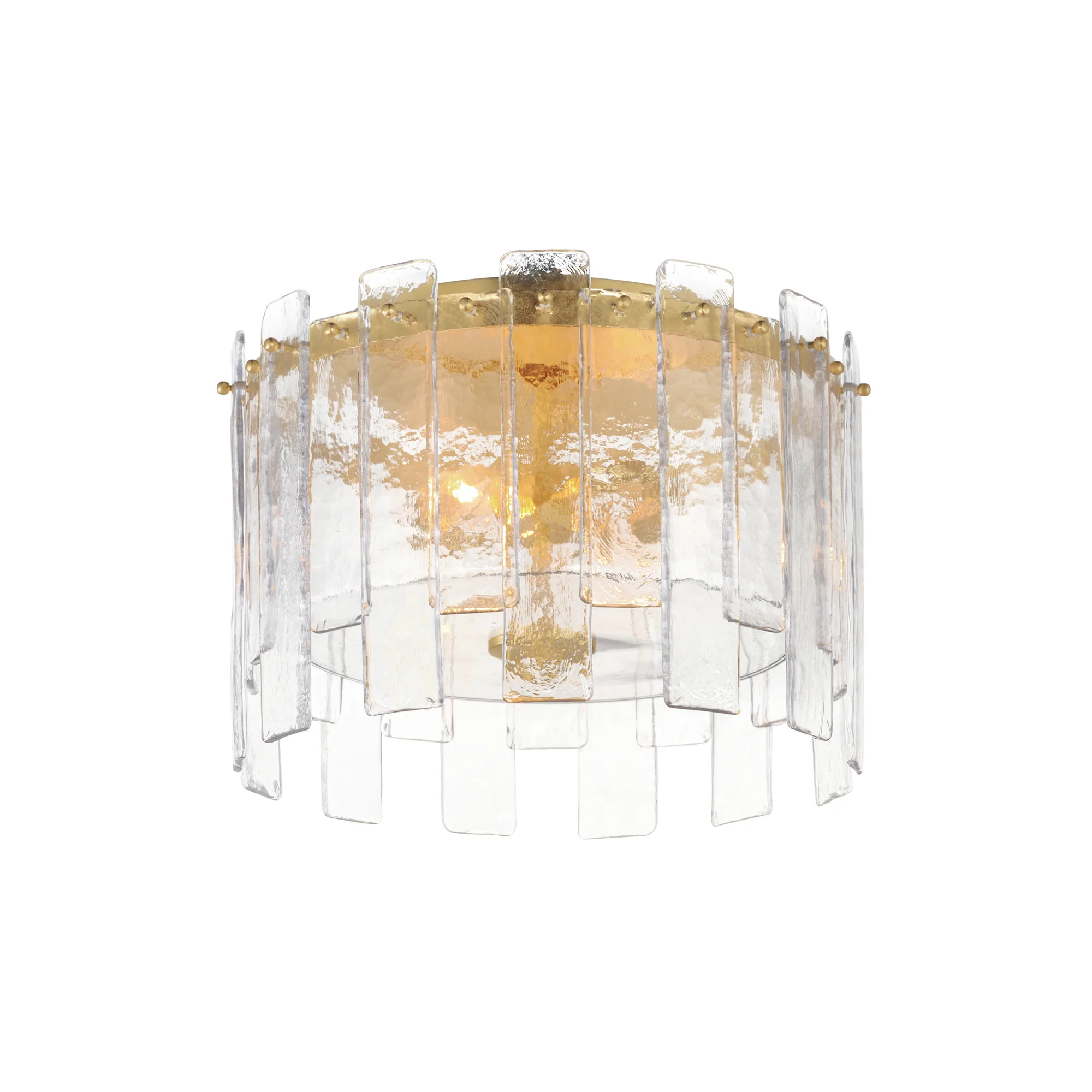 Warren Two Light Flush Mount in Gold Leaf
