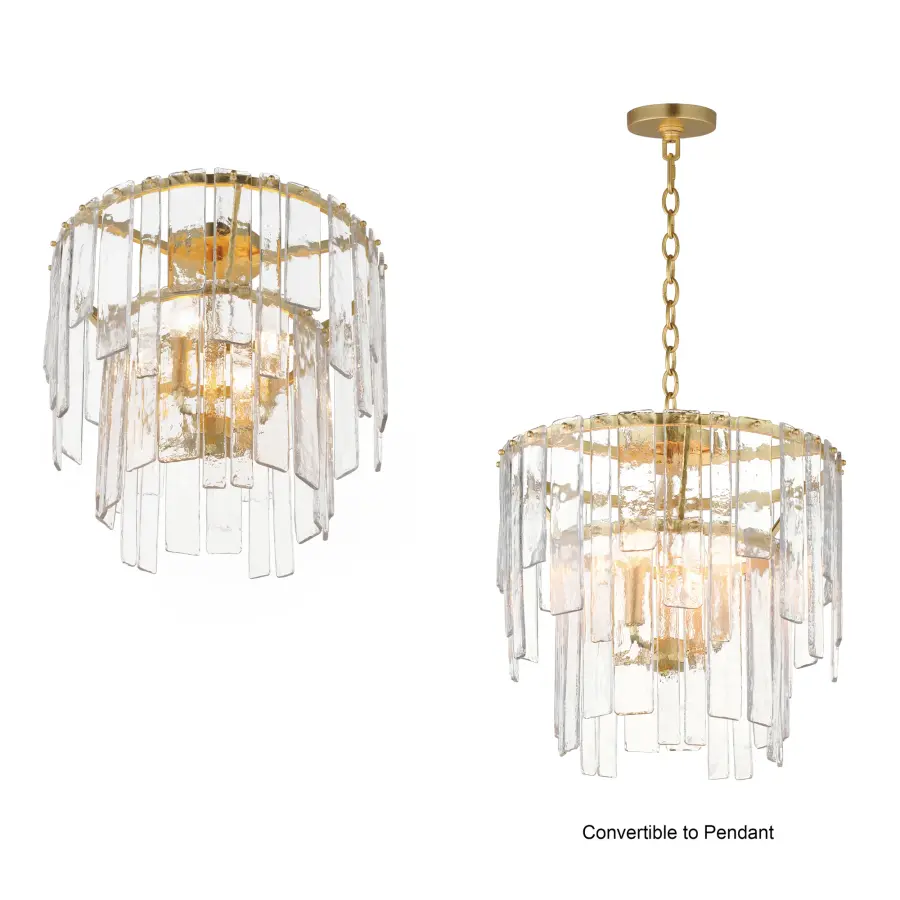Warren Four Light Semi-Flush / Pendant in Gold Leaf - Image 2