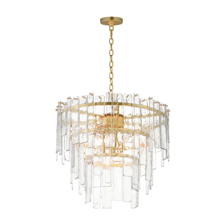 Warren Nine Light Pendant in Gold Leaf - Image 1