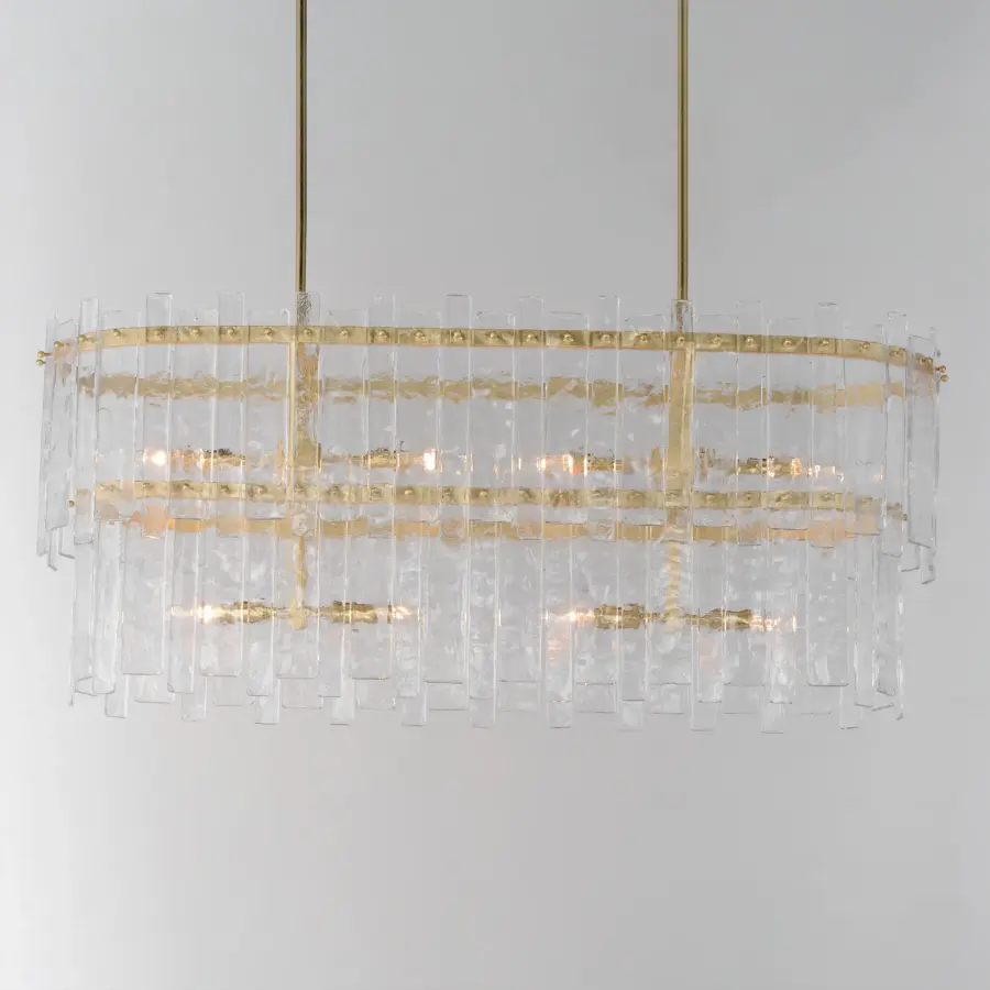 Warren Eight Light Linear Pendant in Gold Leaf - Image 2