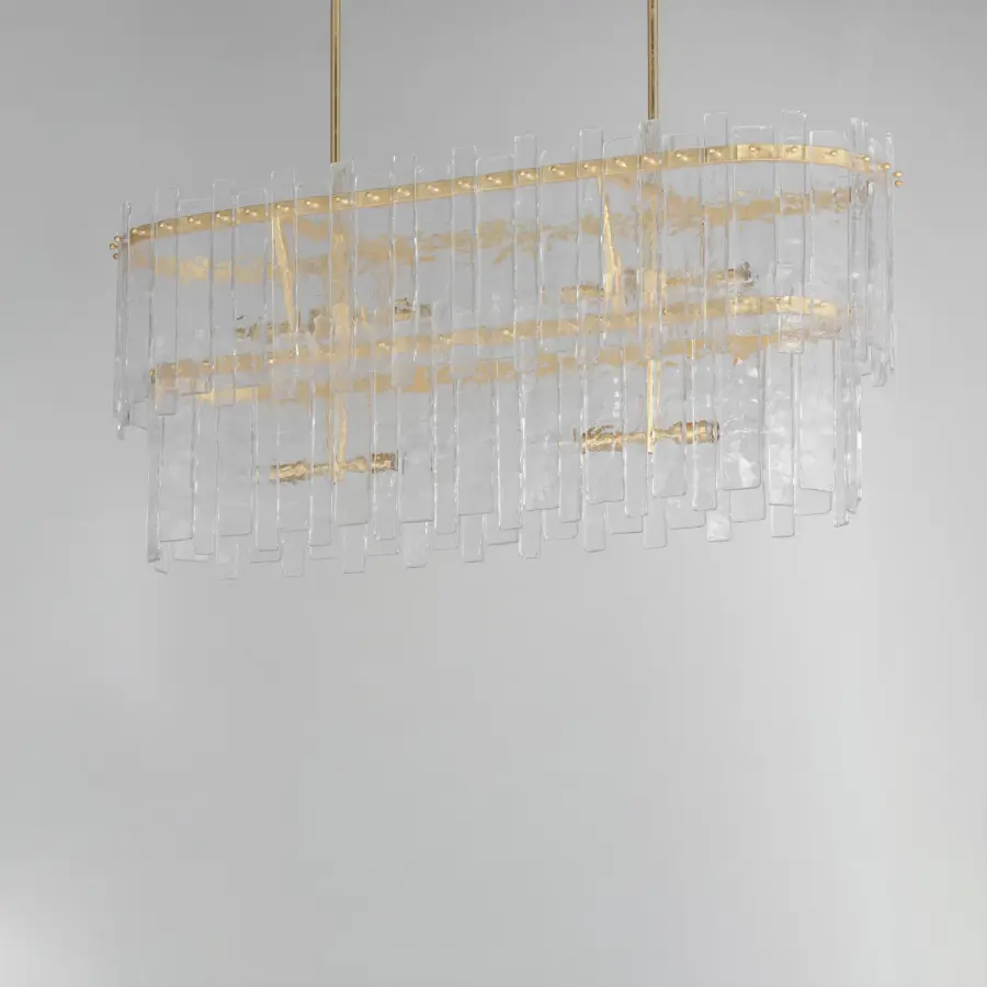 Warren Eight Light Linear Pendant in Gold Leaf - Image 3