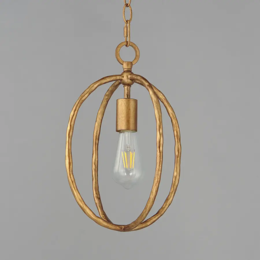 Martel One Light Mini Pendant in Etruscan Gold - Image 3