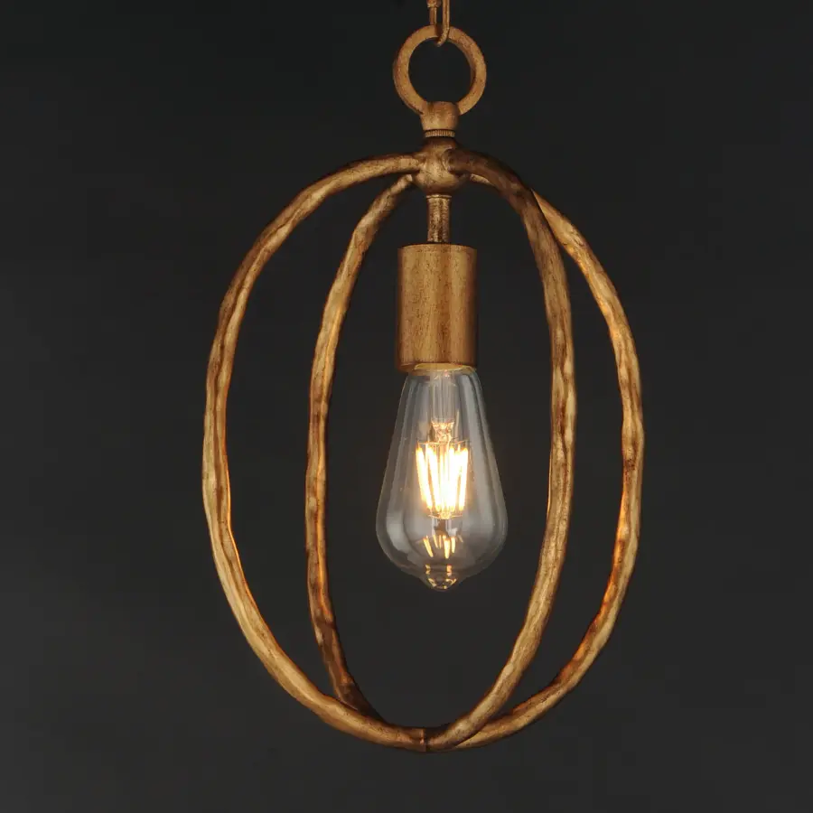 Martel One Light Mini Pendant in Etruscan Gold - Image 4
