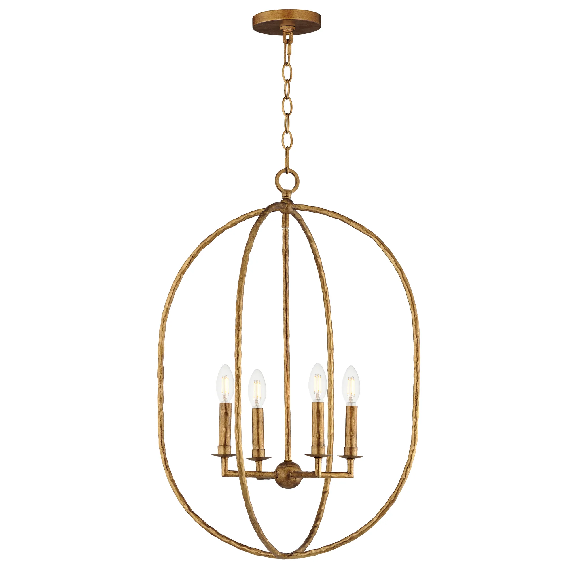 Martel Four Light Pendant in Etruscan Gold